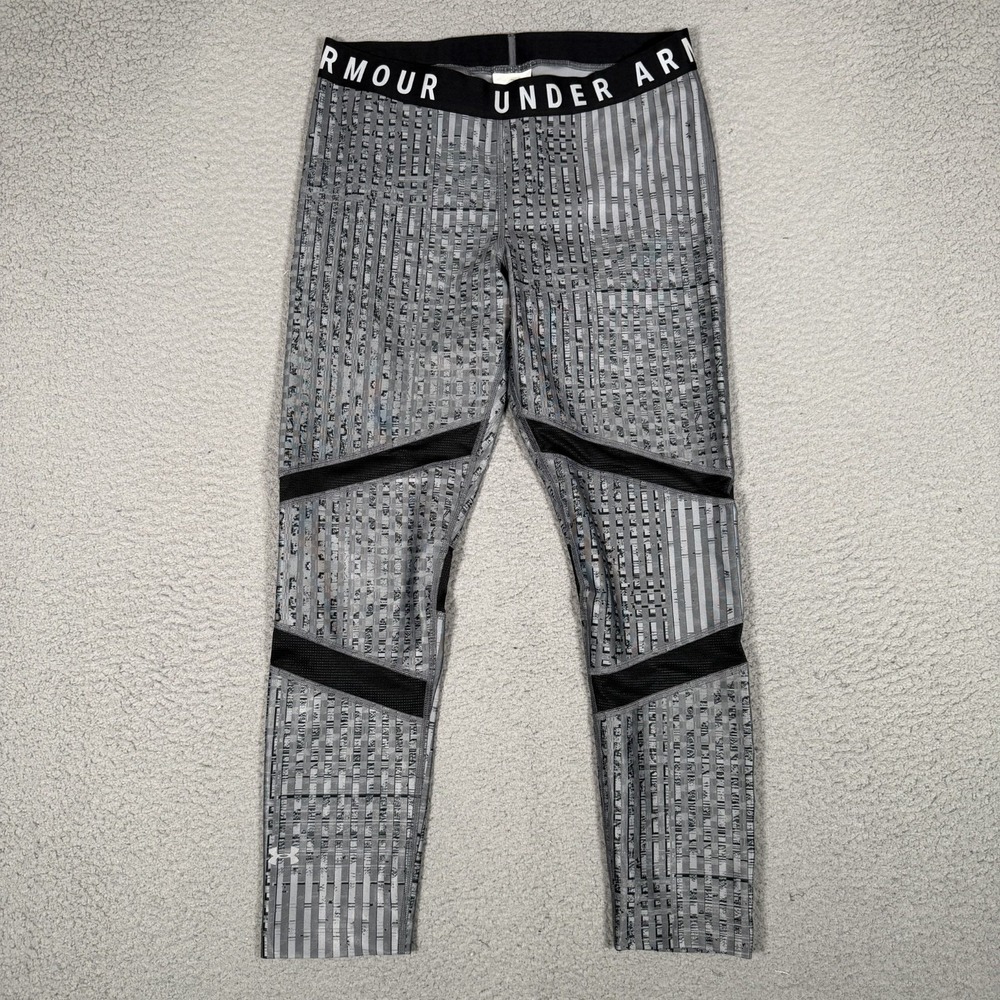 Under Armour Pants Mens Large Gray Compression Elite Tights Gym Workout Running